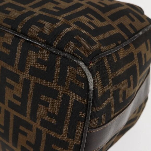 FENDI Zucca Canvas Vanity Bag Black Brown Auth 147545 - Picture 5 of 16